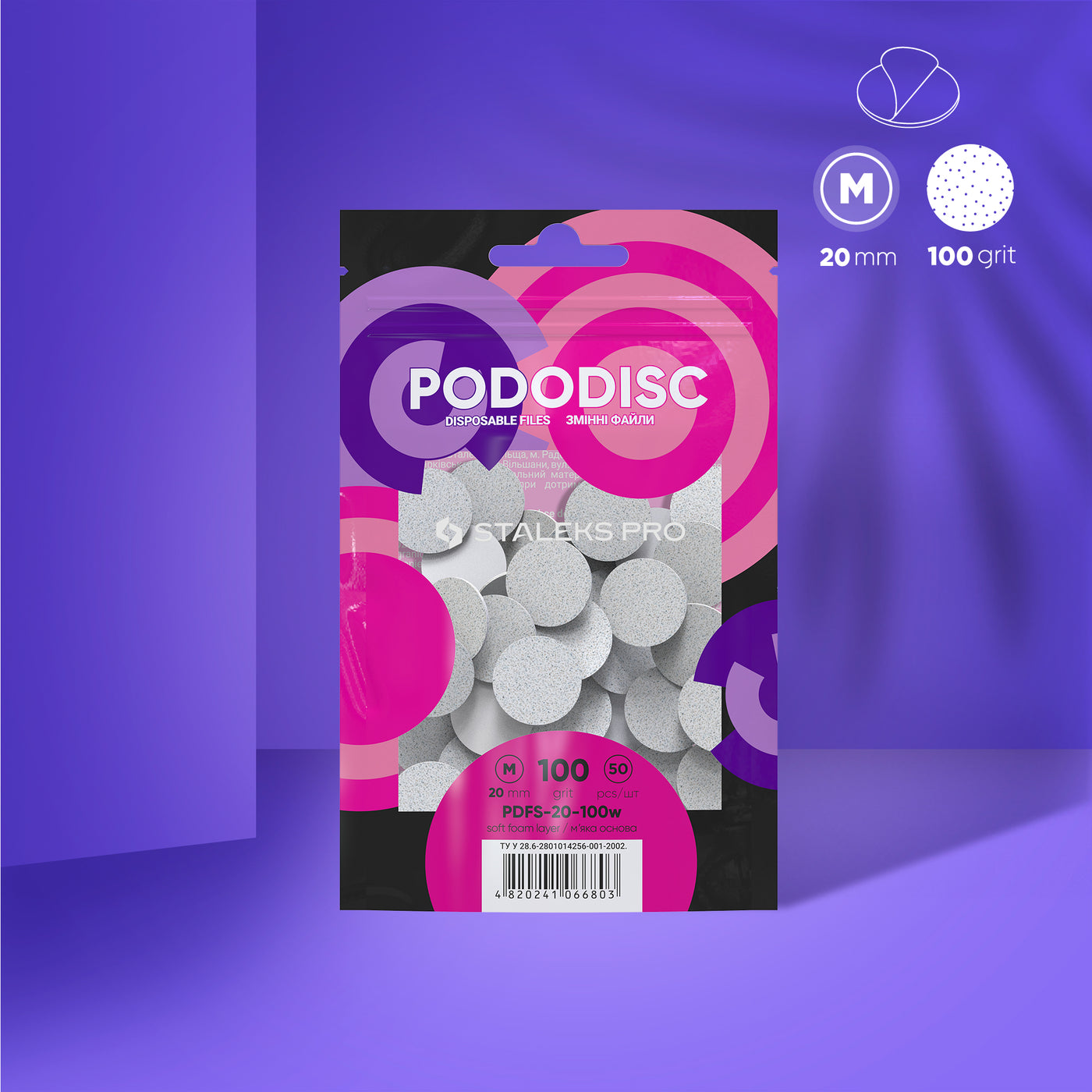 Staleks Disposable white files PDFS-20-100W on soft foam l - PDFS-20-100W - Bild 1