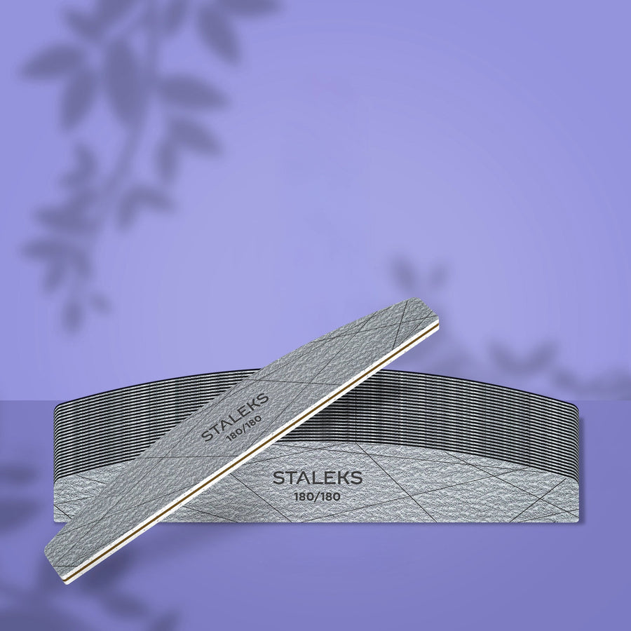 STALEKS SMART 40 Mineralische Nagelfeile Halbmond 180/180 Körnung (25 Stück) – Bild 1