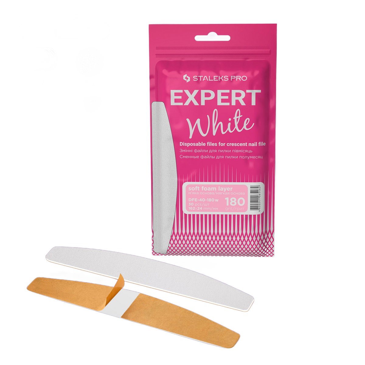 Staleks Disposable white files for crescent nail file on a - DFE-40-180W - Bild 1