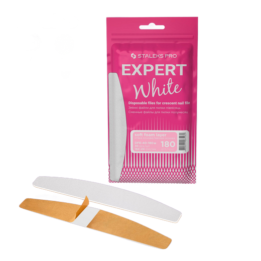 Staleks Disposable white files for crescent nail file on a - DFE-40-180W - Bild 1