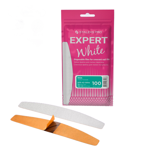 Staleks Disposable white files for crescent nail file EXPE - DFE-42-100W - Bild 1