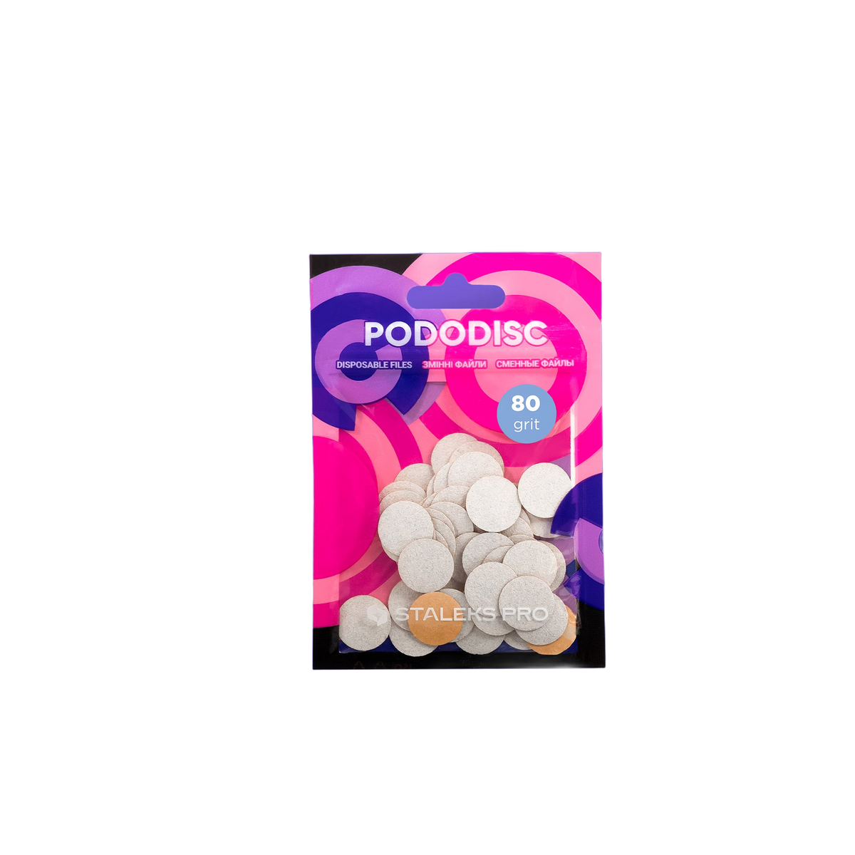 Staleks Disposable white files for pedicure disc PODODISC - PDF-15-80W - Bild 1