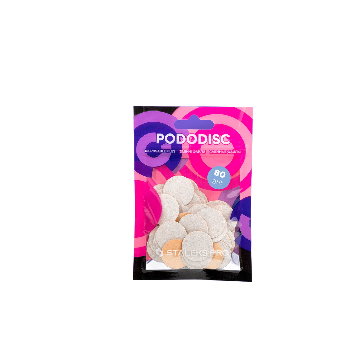 Staleks Disposable white files for pedicure disc PODODISC - PDF-20-80W - Bild 1