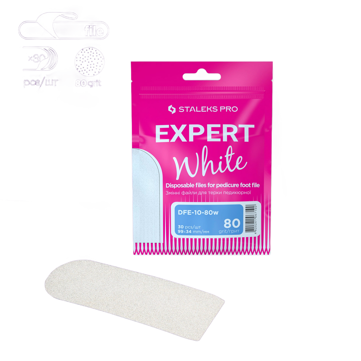 STALEKS EXPERT 10 Selbstklebende Wechselfeilen für Fußfeile, 80 Grit (30 Stück) – Bild 1