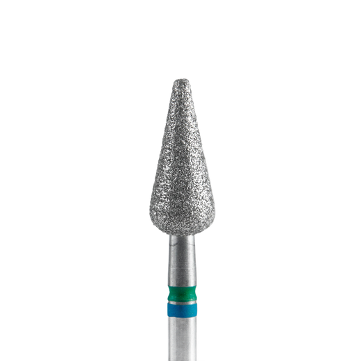 STALEKS EXPERT DUO Diamantfräser „Spitze Birne“ blau-grün, Durchmesser 5 mm, Arbeitsteil 12 mm – Bild 1