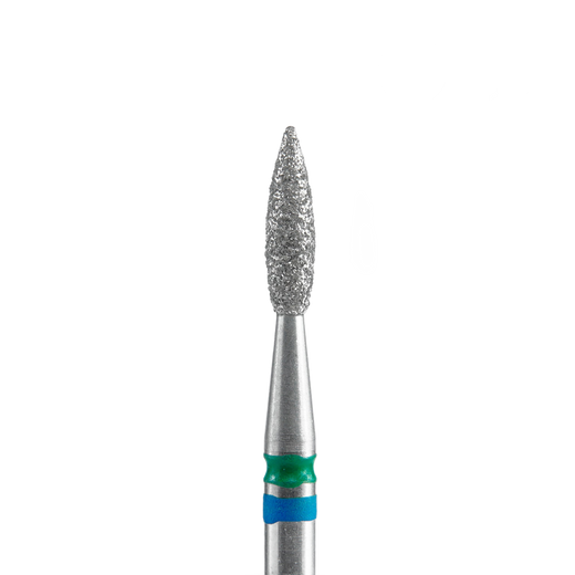 STALEKS EXPERT Diamantfräser DUO „Flamme“ blau-grün, Durchmesser 2,1 mm, Arbeitsteil 8 mm – Bild 1